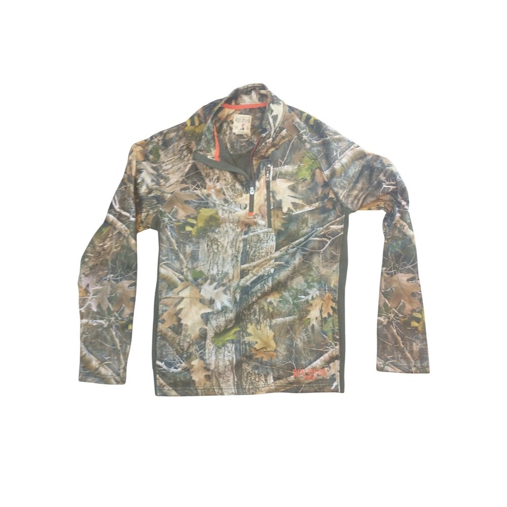 RedHead Mens True Timber Camo Quarter Zip Fleece Pullover Jacket Medium Brown
